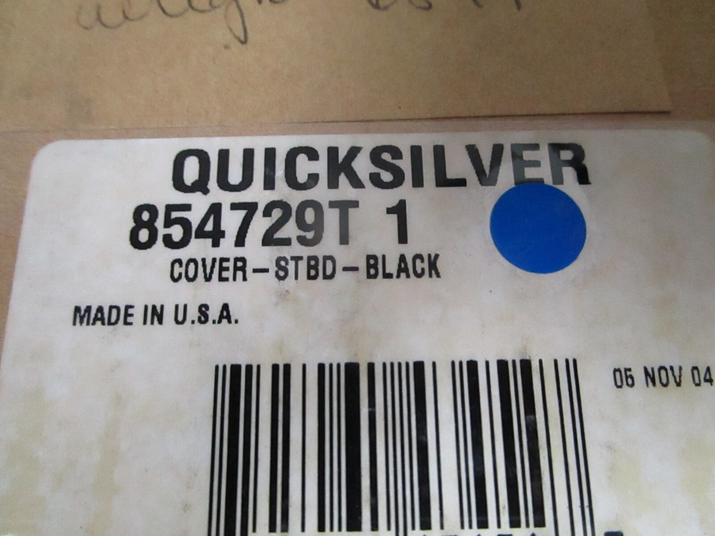 *NEW OEM* 0810 Mercury Quicksilver Black Starboard Cover 854729T 1