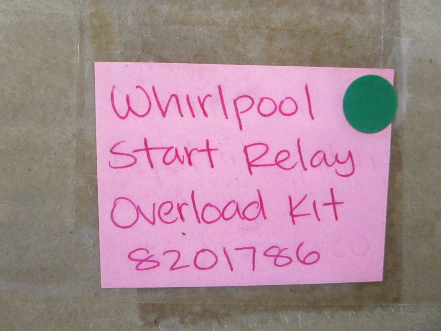 NEW OEM 8201786 Whirlpool Start Relay Overload Kit 0810