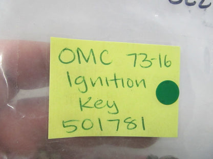 NEW OEM (LOT OF 2) 501781 0501781 OMC Johnson Evinrude 73-16 Ignition Key 0810