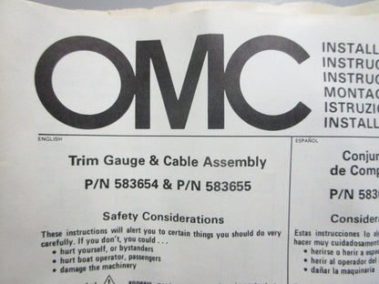*NEW OEM* 0820 OMC Johnson Evinrude Cable Only 583654 0583654