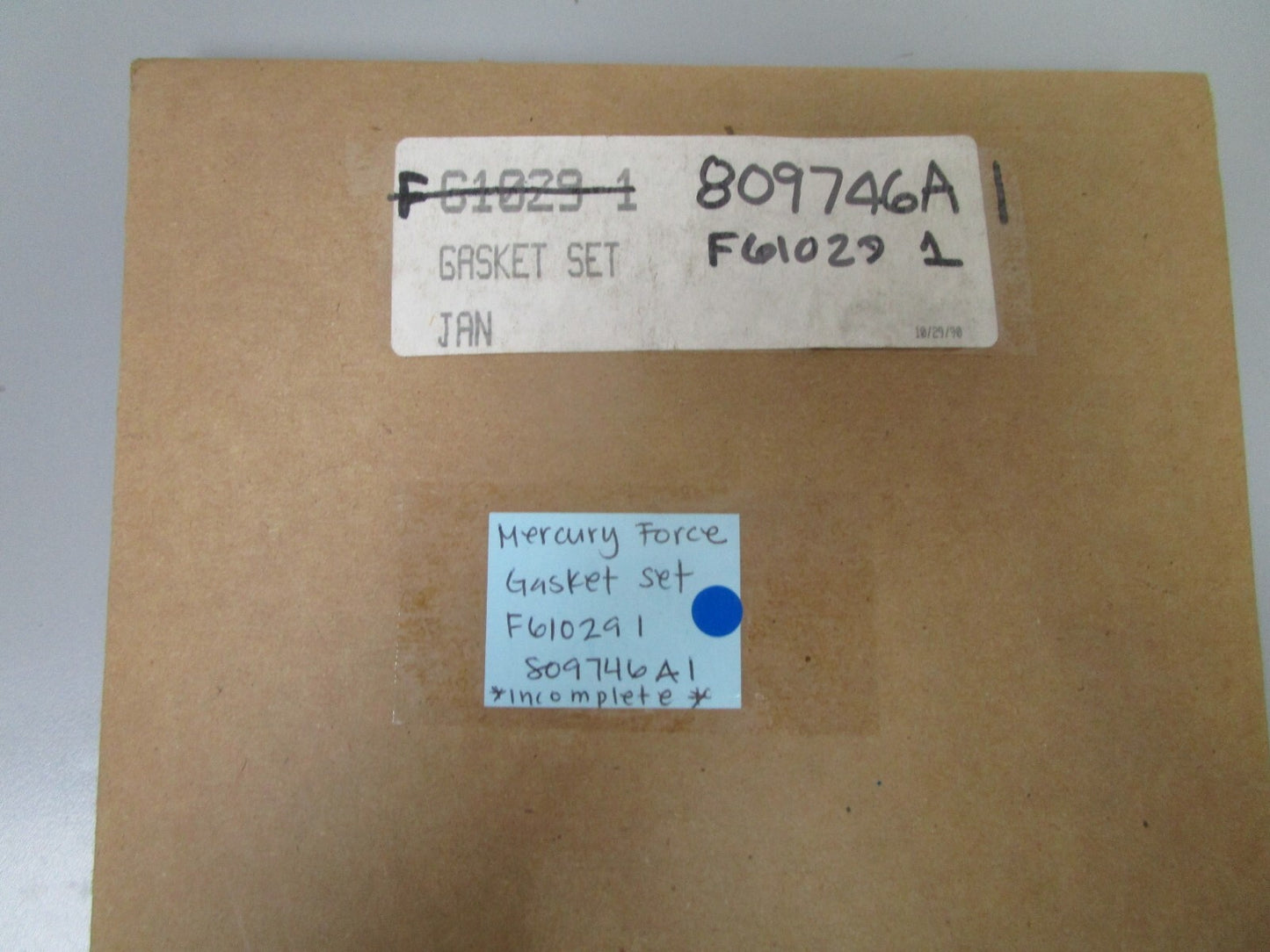 *NEW OEM* 0720 Mercury Quicksilver Force Gasket Set F610291 809746A1