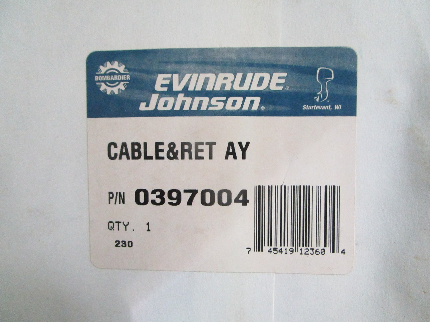 NEW OEM 397004 0397004 OMC Johnson Evinrude Throttle Cable Assy 0820
