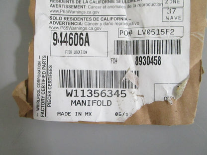 Whirlpool NEW OEM Range Manifold W11356345 NOS Genuine Factory Part 0820