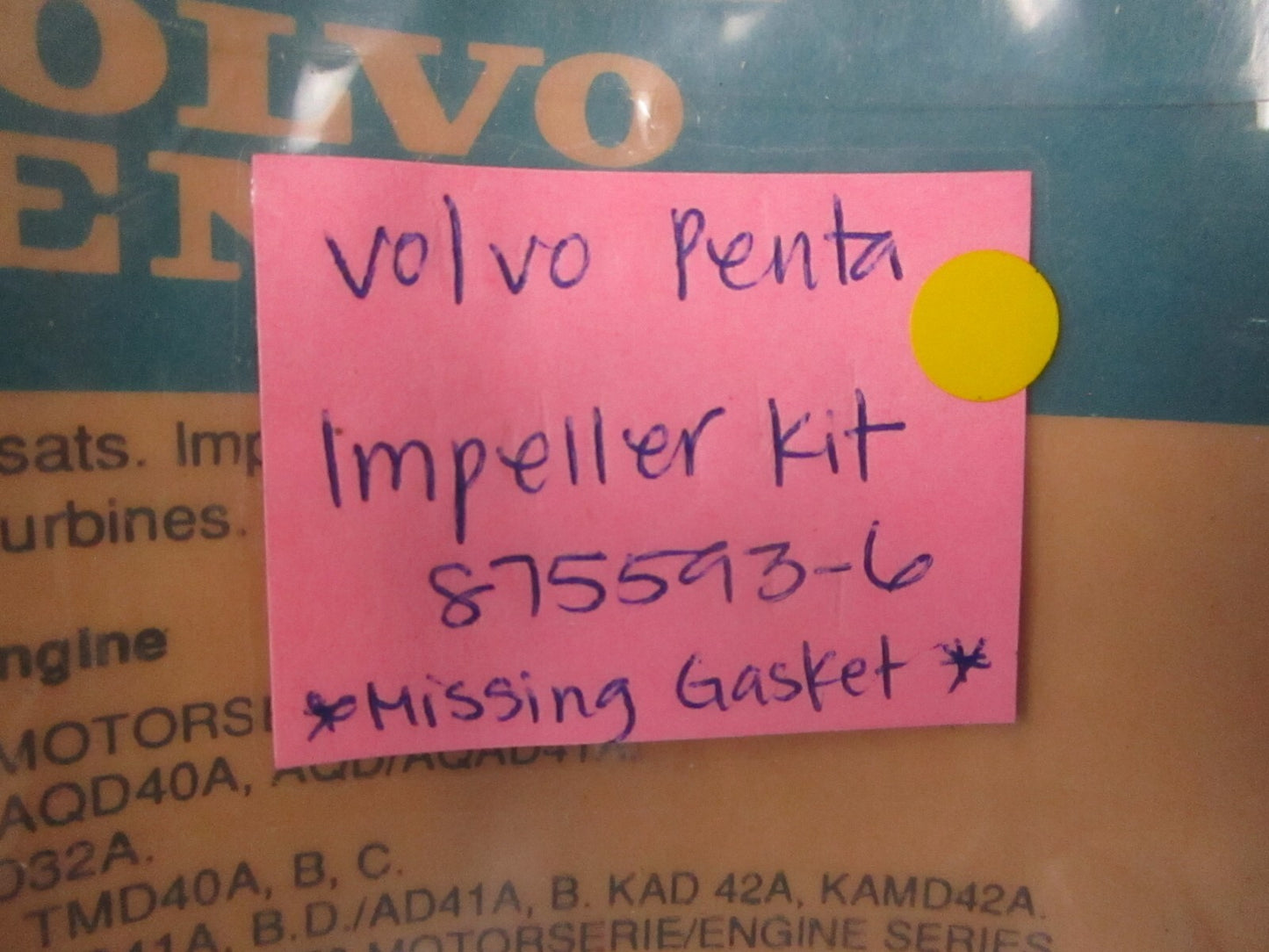 *NEW OEM* 0720 Volvo Penta Impeller 875593