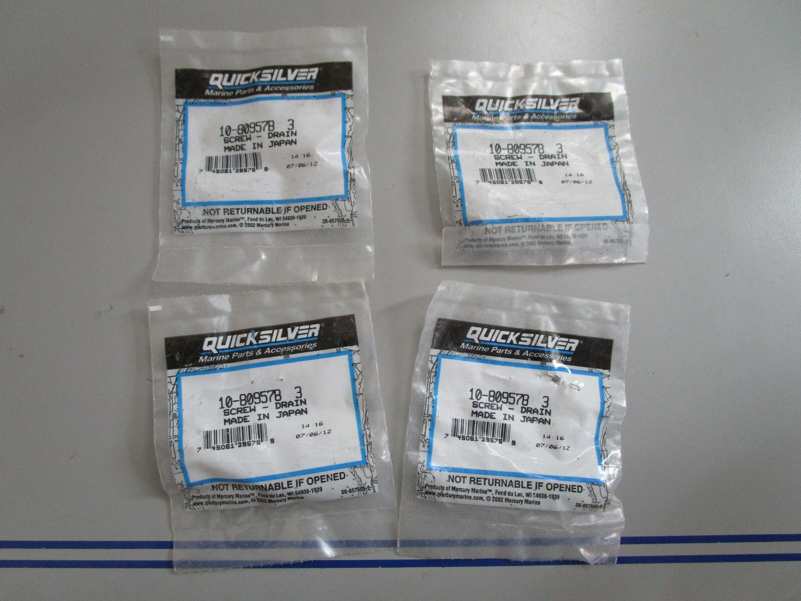 *NEW OEM* 0810 Mercury Quicksilver Drain Screw 10-8095783