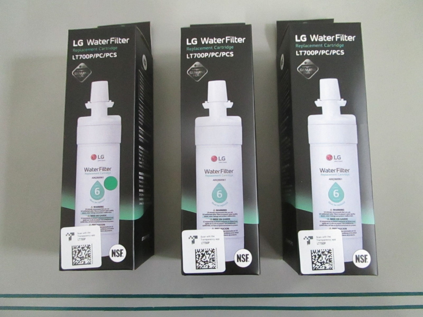 LG NEW OEM LT700P ADQ36006101 Refrigerator Water Filter Lot of 3 NOS 0820