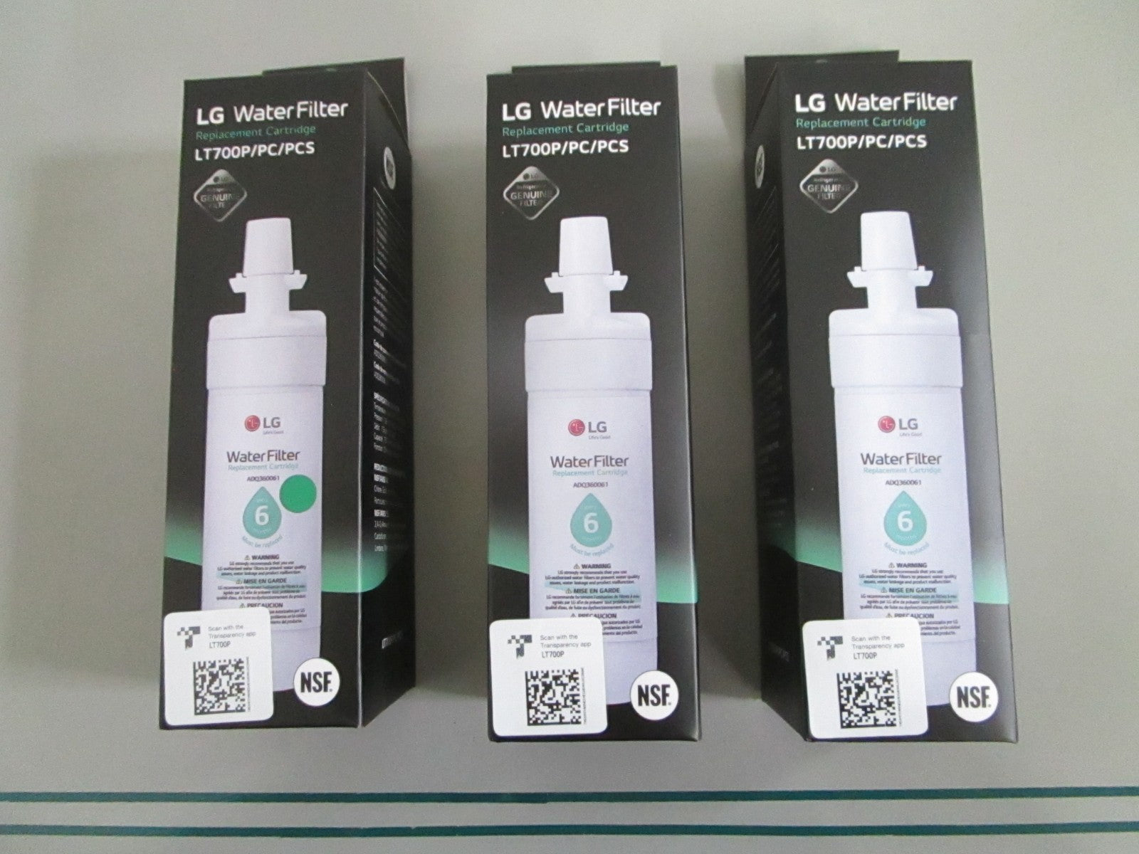 LG NEW OEM LT700P ADQ36006101 Refrigerator Water Filter Lot of 3 NOS 0820