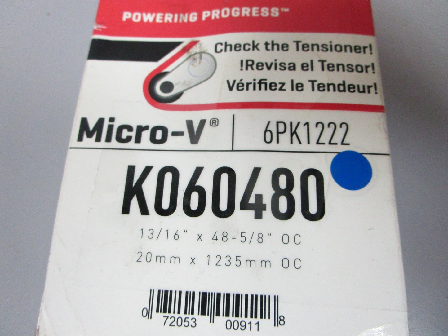 NEW K060480 Gates Micro-V 13/16" x  48 ⅝" Serpentine Belt 0720