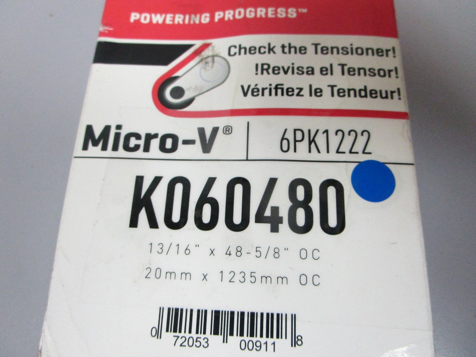 NEW K060480 Gates Micro-V 13/16" x  48 ⅝" Serpentine Belt 0720