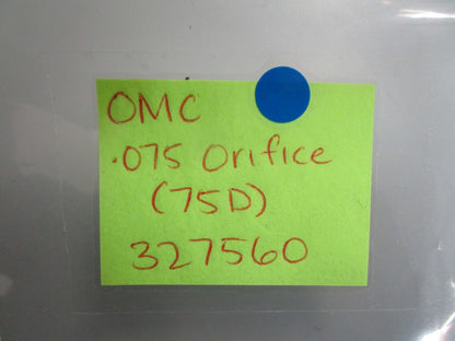 *NEW OEM* 0820 OMC Johnson Evinrude .075 Orifice (75D) 327560 0327560