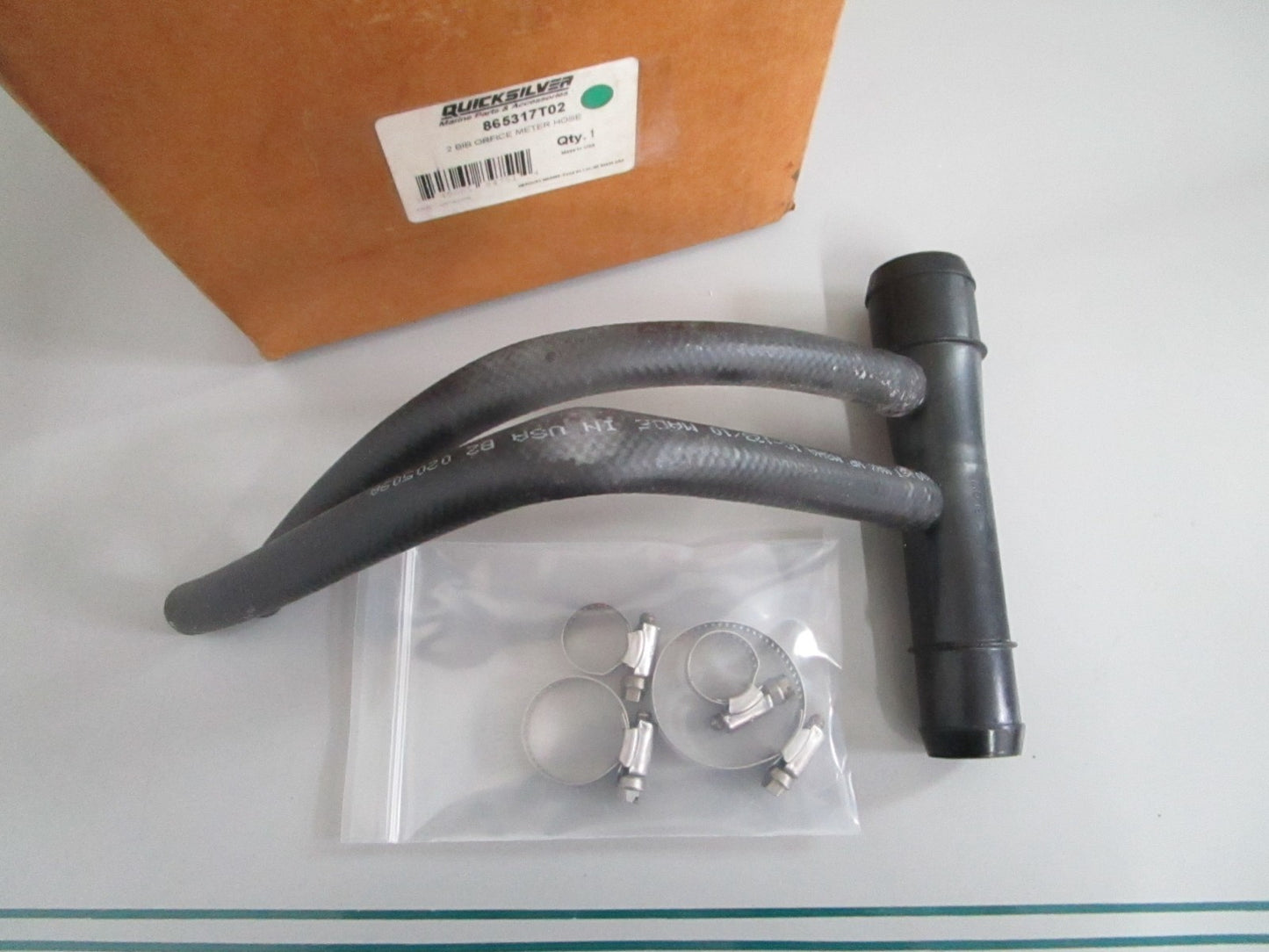 NEW OEM 865317T02 Mercury Quicksilver 2 Bib Orifice Meter Hose 0820