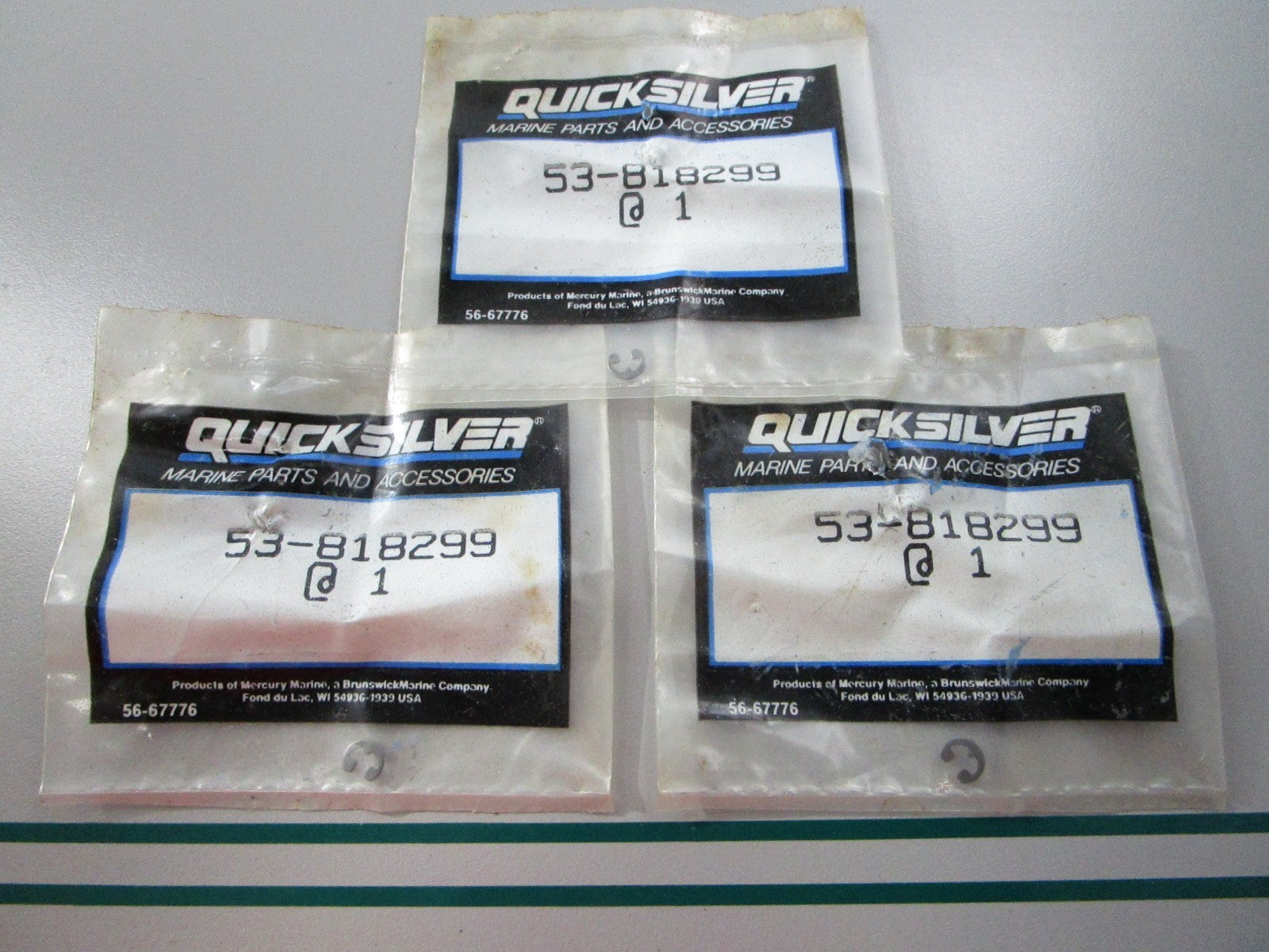 NEW OEM (LOT OF 3) 53-818299 Mercury Quicksilver E-Ring 0810