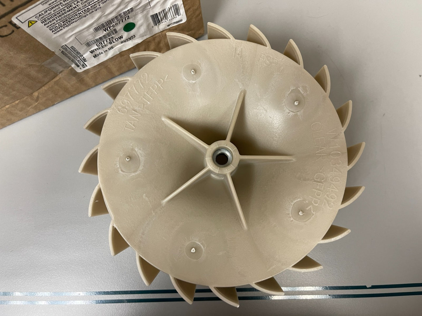 Whirlpool NEW OEM Dryer Blower Wheel WP697772 Maytag Kenmore KitchenAid 0720