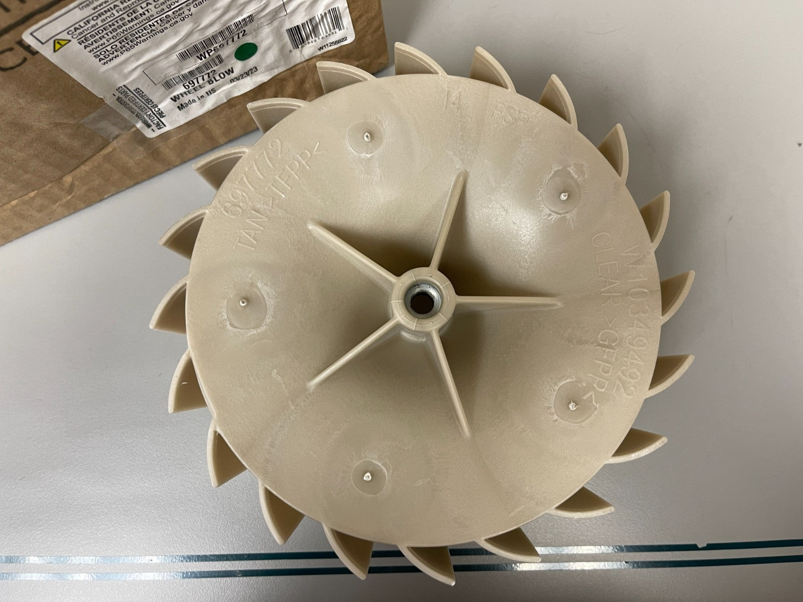 Whirlpool NEW OEM Dryer Blower Wheel WP697772 Maytag Kenmore KitchenAid 0720