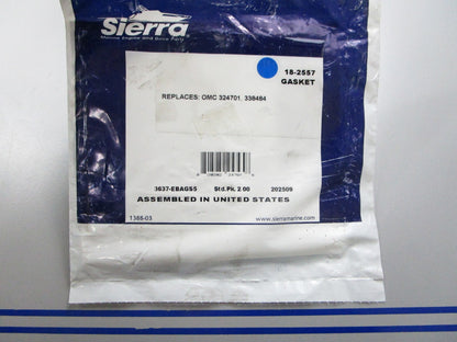*NEW* (LOT OF 2) 0810 Sierra Gasket 18-2557 Replaces: OMC 324701 338484
