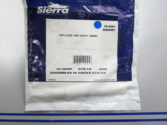 *NEW* (LOT OF 2) 0810 Sierra Gasket 18-2557 Replaces: OMC 324701 338484