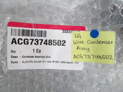*NEW OEM* 0820 LG Wire Condenser Assy ACG73748502