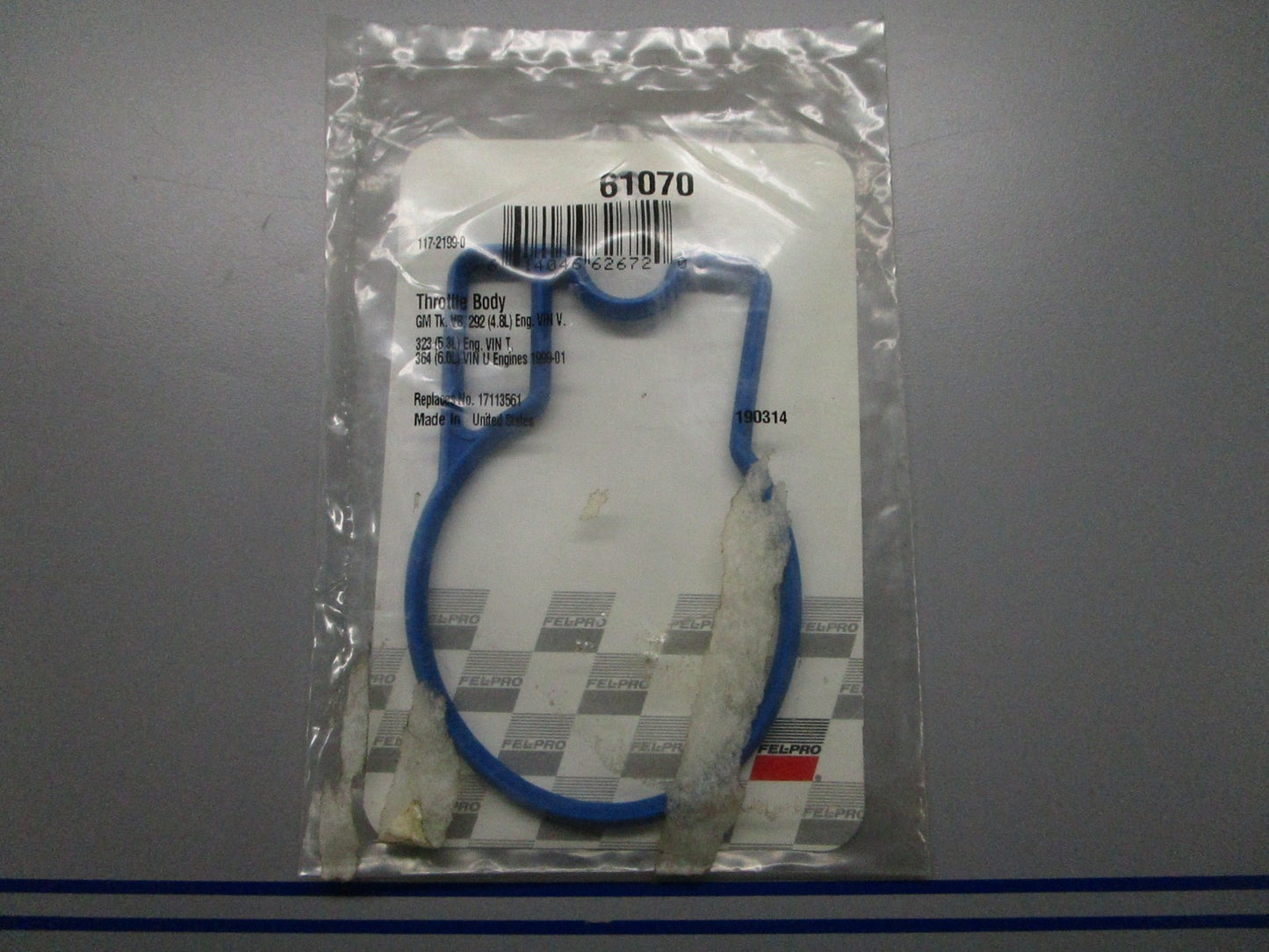 *NEW* 0810 Fel-Pro Throttle Body Gasket 61070