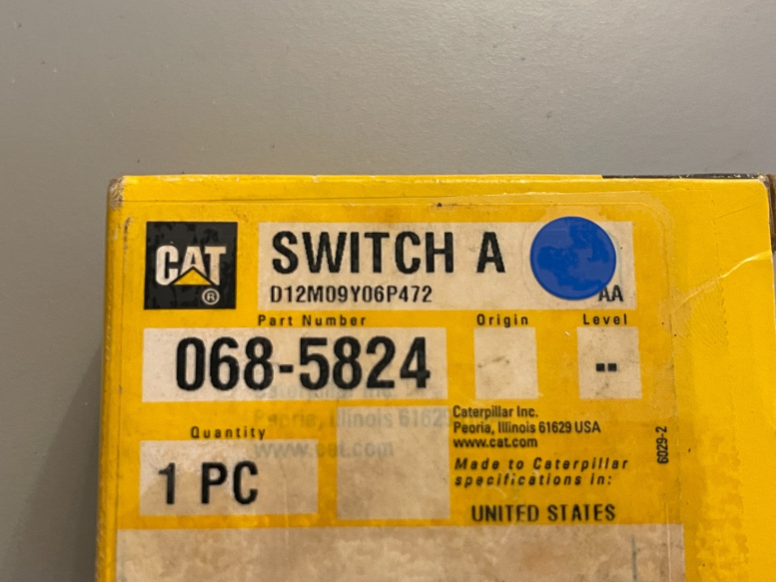 NEW OEM 068-5824 CAT Caterpillar Switch Assembly 0720