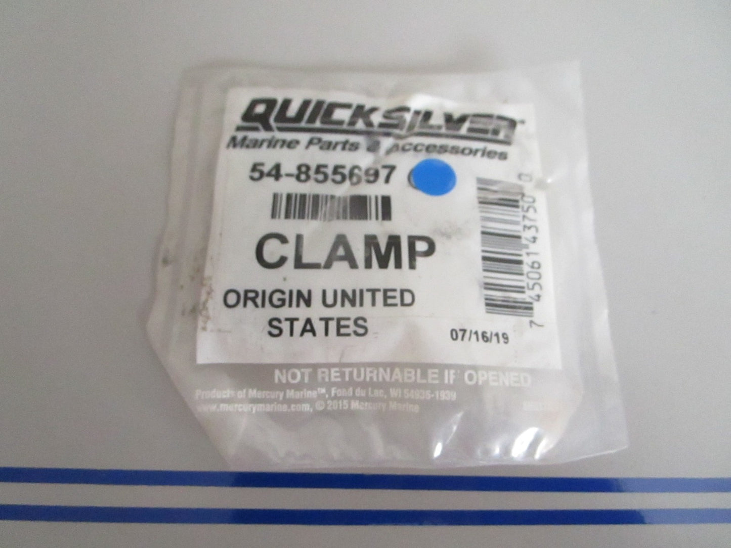 *NEW OEM* (LOT OF 5) 0720 Mercury Quicksilver Clamp 54-855697