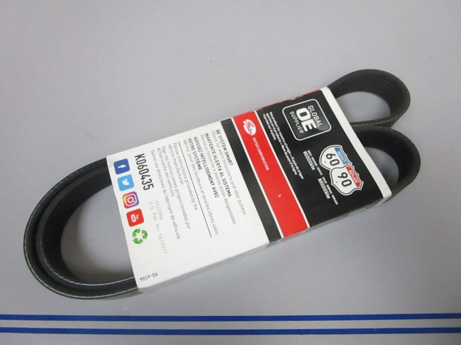NEW K060435 Gates Micro-V 13/16" x 44 ⅛" Serpentine Belt 0720