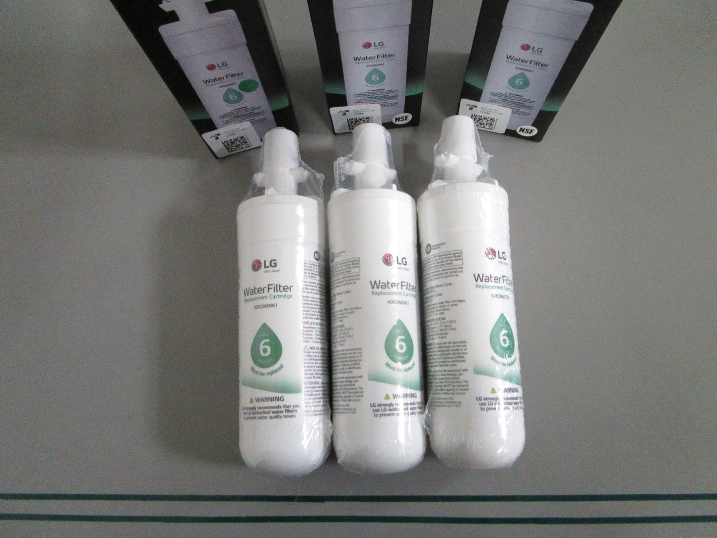 LG NEW OEM LT700P ADQ36006101 Refrigerator Water Filter Lot of 3 NOS 0820
