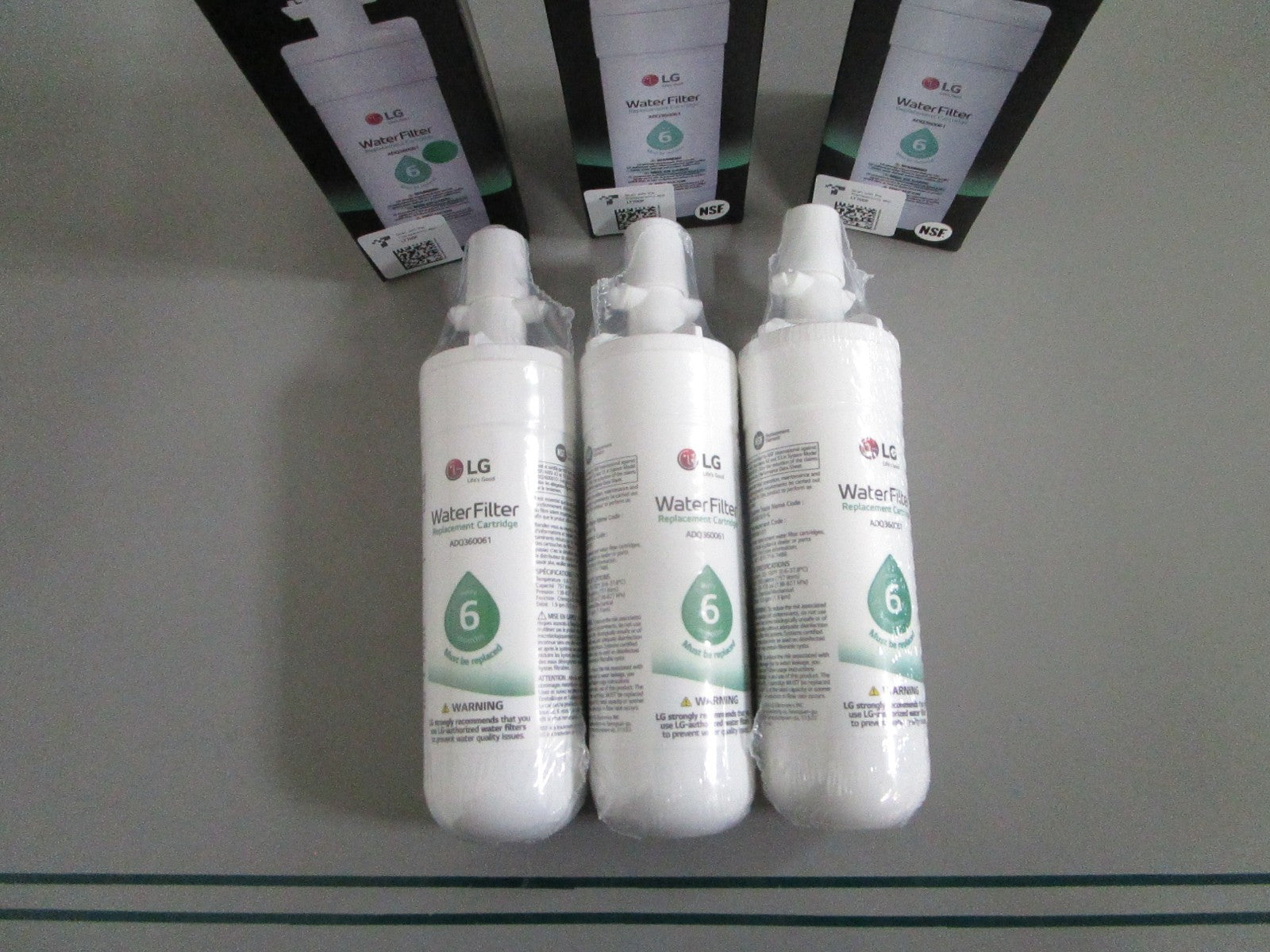 LG NEW OEM LT700P ADQ36006101 Refrigerator Water Filter Lot of 3 NOS 0820