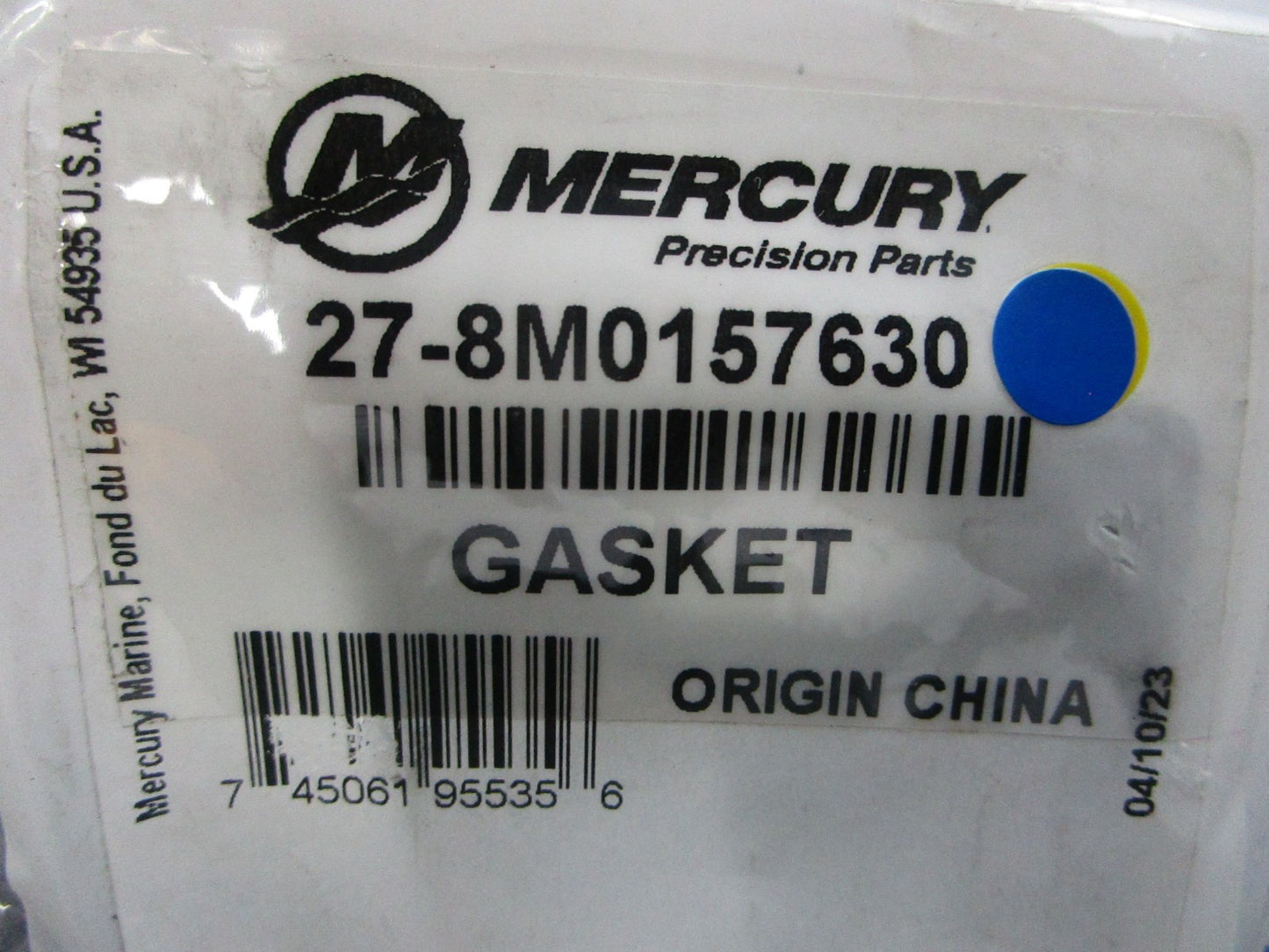 NEW OEM 27-8M0157630 Mercury Quicksilver Gasket 0810