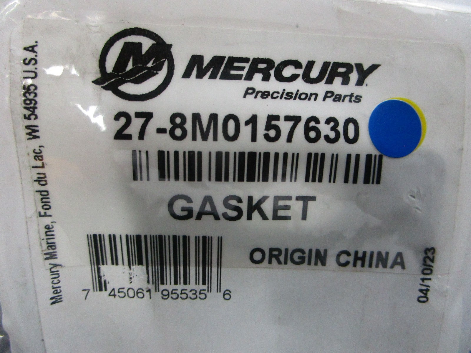 NEW OEM 27-8M0157630 Mercury Quicksilver Gasket 0810