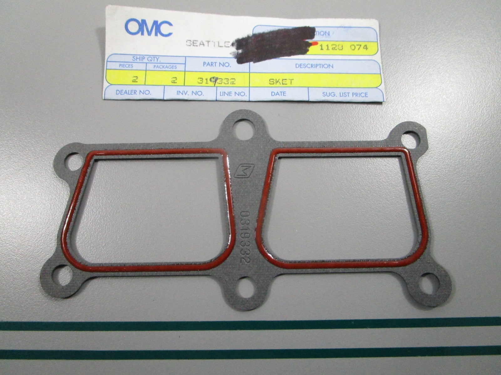 NEW OEM 319332 0319332 OMC Johnson Evinrude Gasket 0810