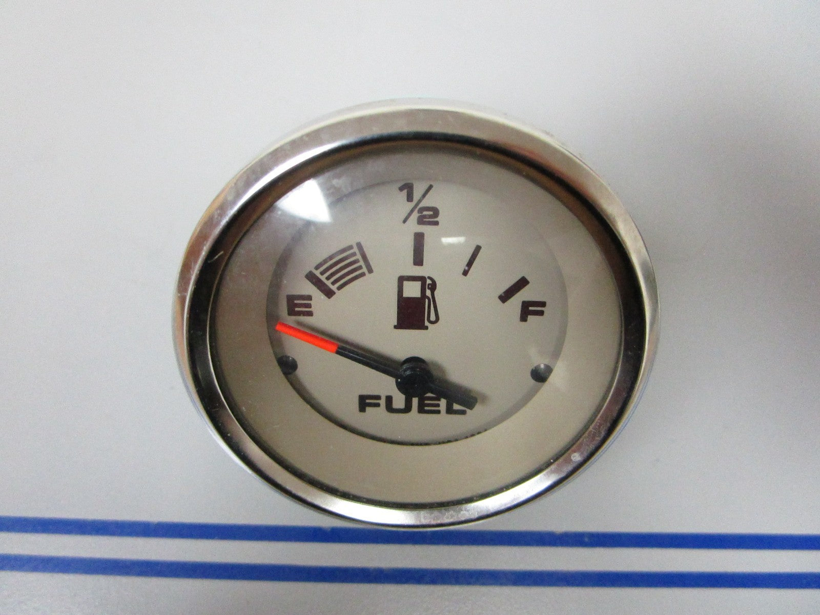 NEW OEM 63566 Teleflex Beige  Fuel Gauge Chrome Bezel 0720