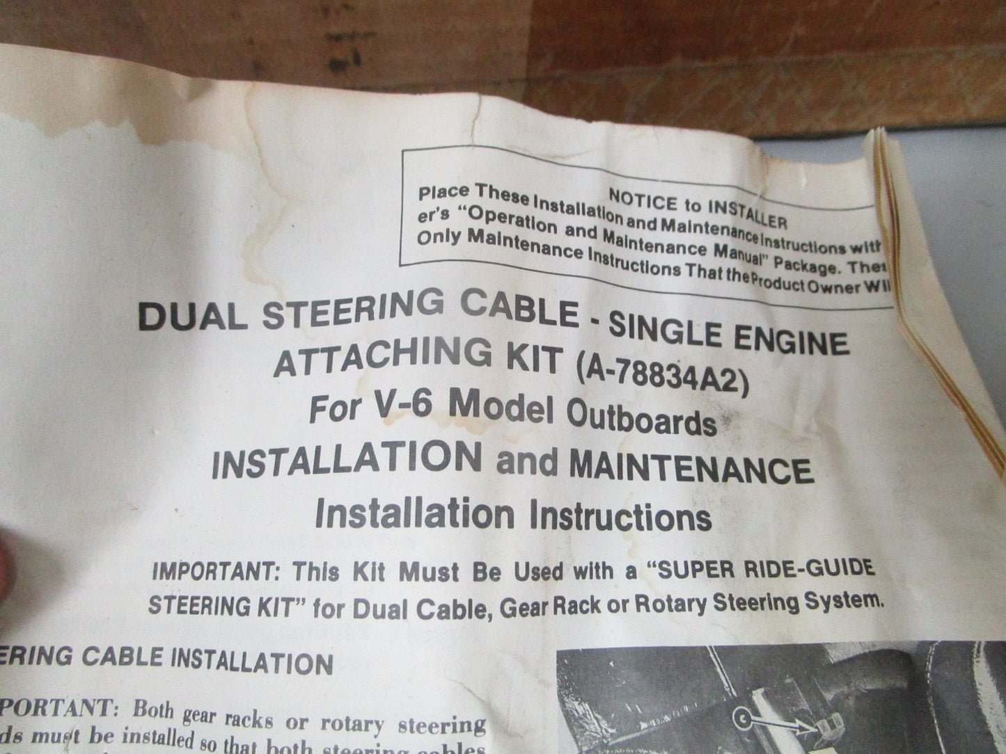NEW OEM 78834A2 Mercury Quicksilver Ride Guide Attaching Kit 0720