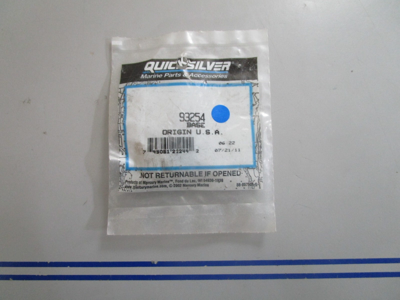 *NEW OEM* 0810 Mercury Quicksilver Base 93254