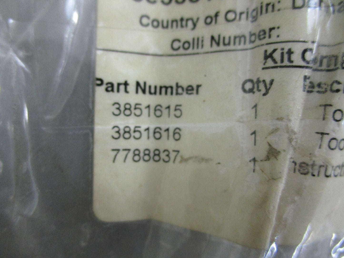 *NEW OEM* 0820 Volvo Penta Tool Kit 3855516