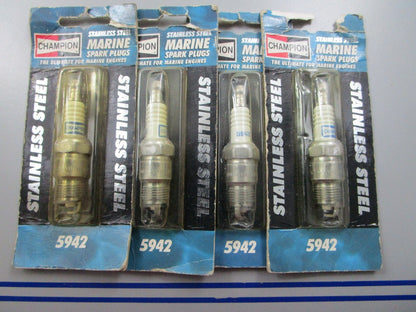 *NEW* (LOT OF 4) 0810 Champion Spark Plug 5942 Replaces: RV91MC RV15YC4