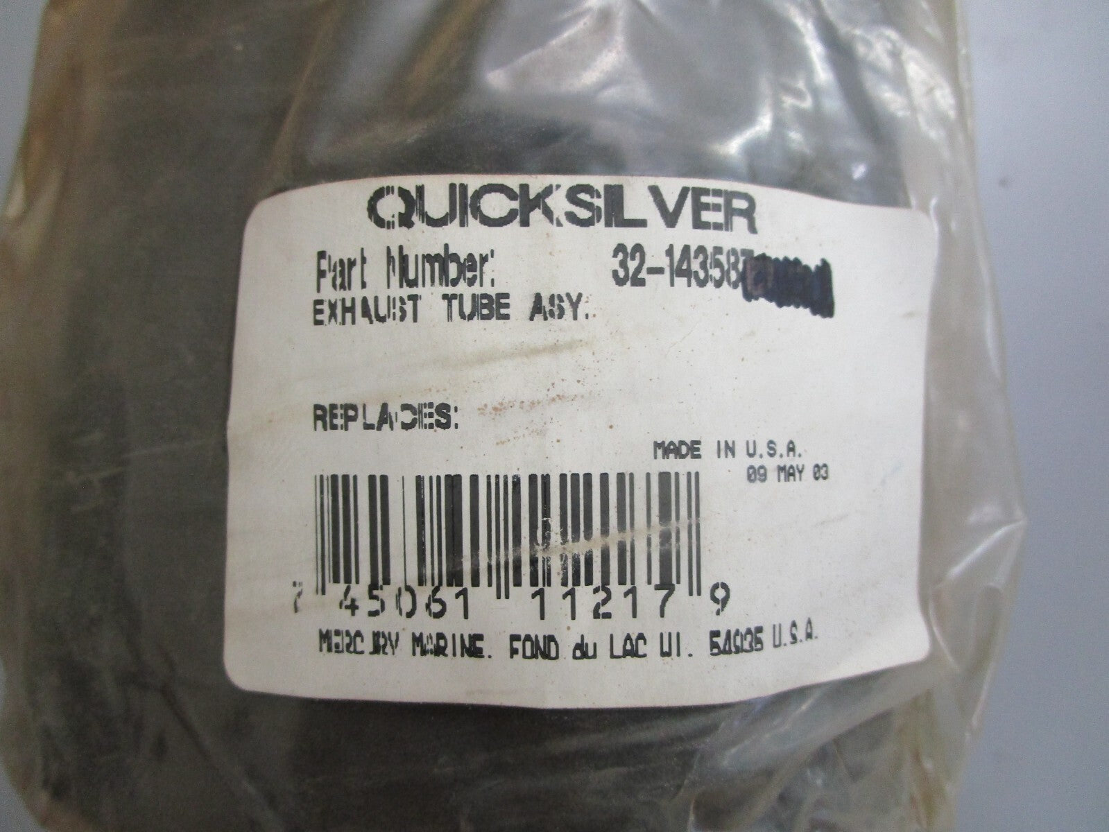 *NEW OEM* 0810 Mercury Quicksilver Exhaust Tube Assembly 32-14358T