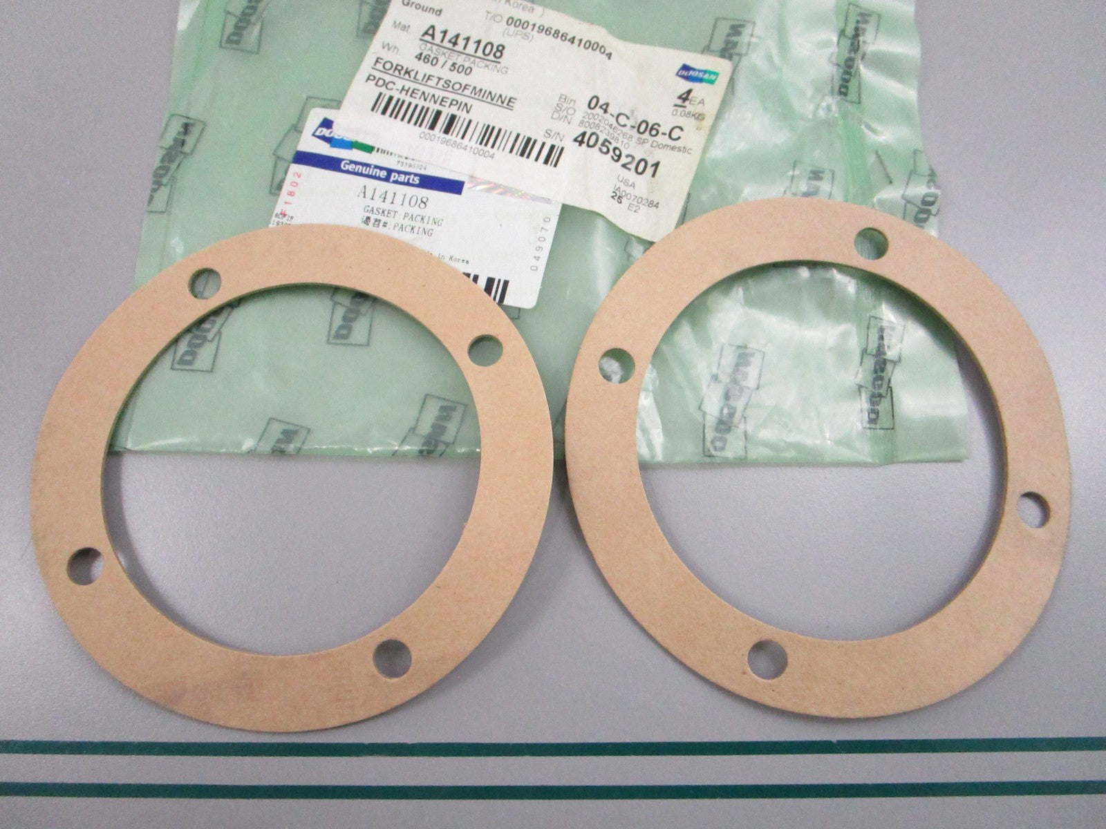 NEW OEM (LOT OF 2) A141108 Doosan Packing Gasket 0810