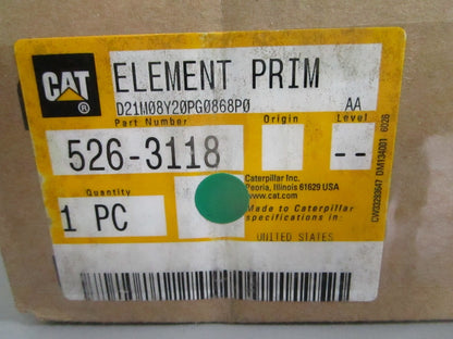 Caterpillar 526-3118 NEW OEM Primary Air Filter C2.4 C3.3B Mini Excavator 0820