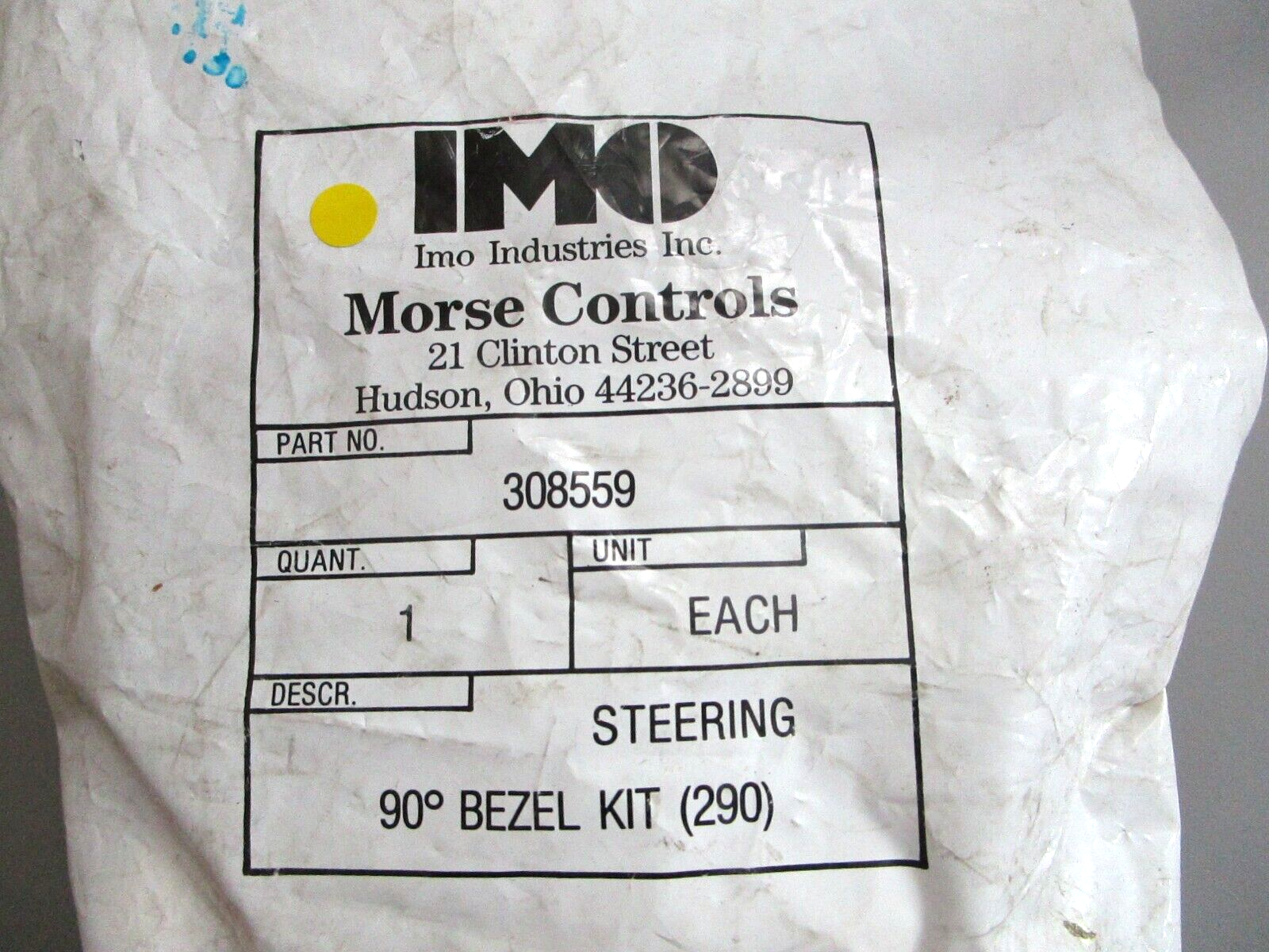 *NEW* 0750 Imo Morse Control STEERING 90° BEZEL KIT (290) 308559