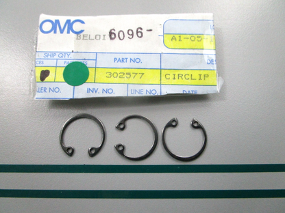 NEW OEM (LOT OF 3) 302577 0302577 OMC Johnson Evinrude Circlip 0810