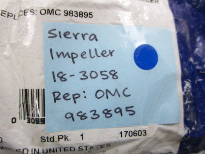 NEW 18-3058 Replaces:  OMC 983895 0983895 Sierra Impeller 0810