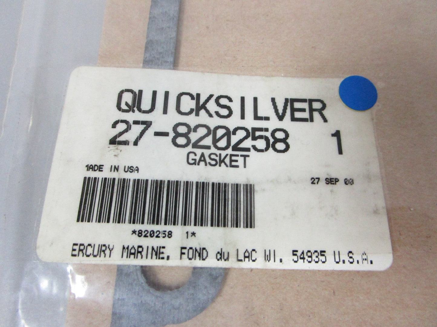 *NEW OEM* 0720 Mercury Quicksilver Gasket 27-820258 1