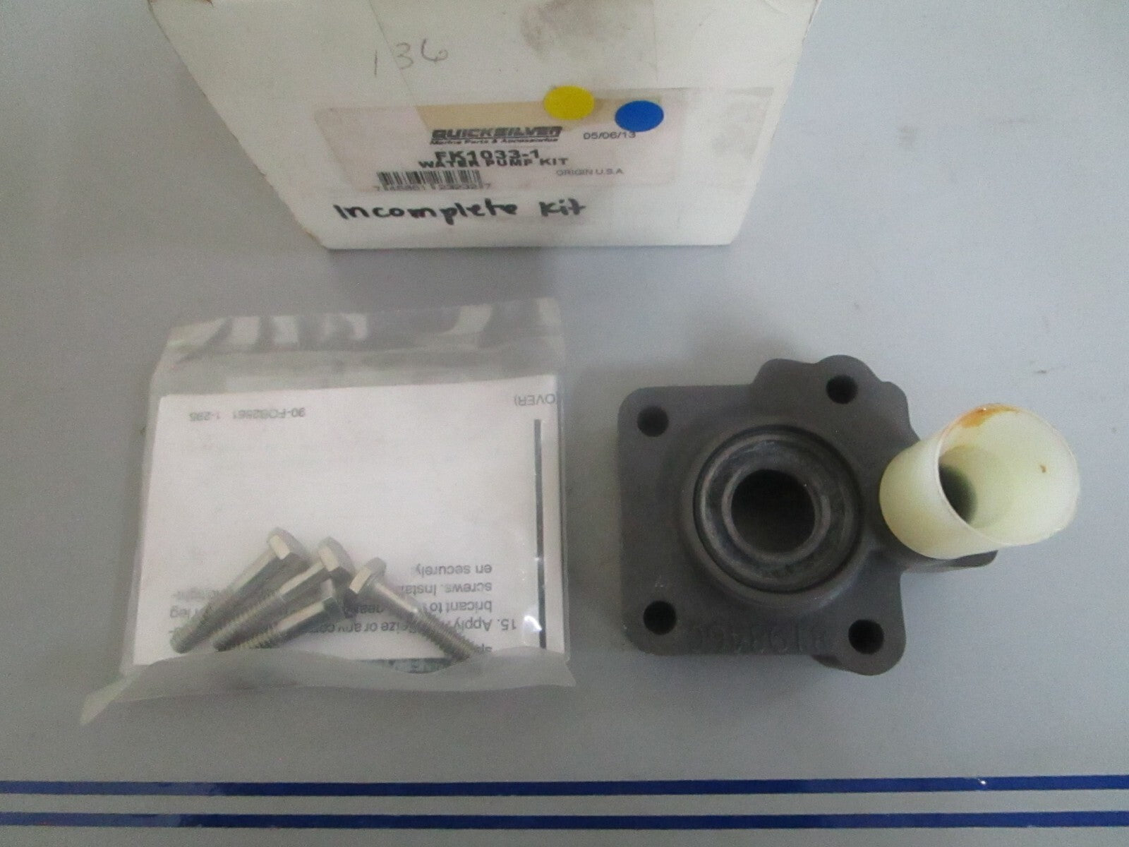 *NEW OEM* 0820 Mercury Quicksilver Water Pump Kit FK1033-1