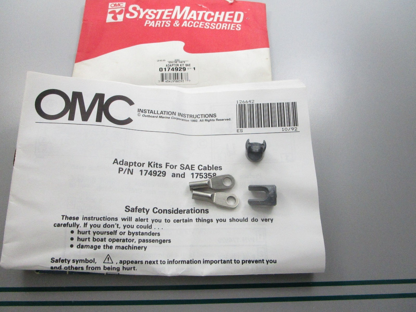NEW OEM 174929 0174929 OMC Johnson Evinrude Cable Adapter Kit 0810