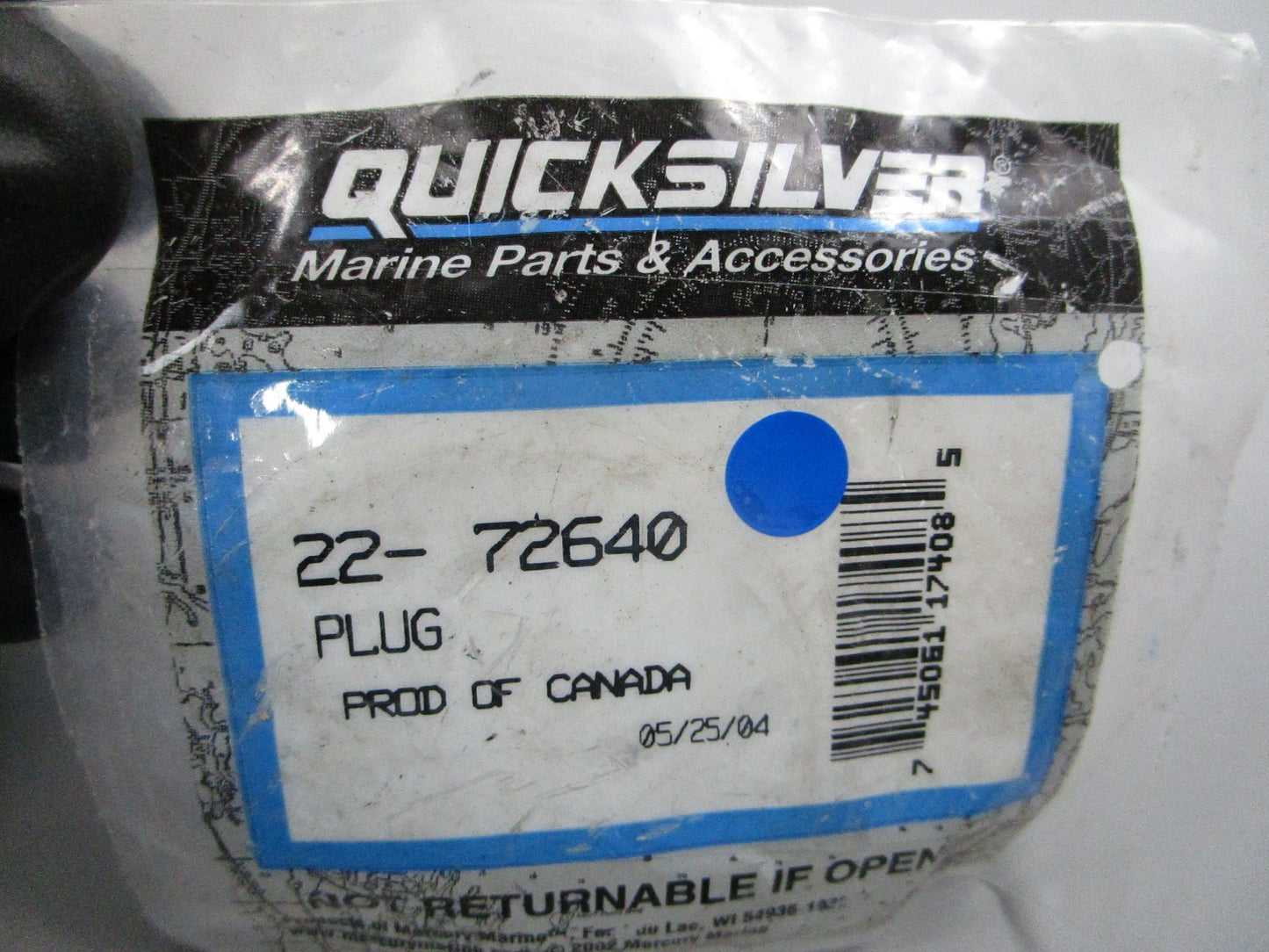 NEW OEM 22-72640 Mercury Quicksilver Plug 0810