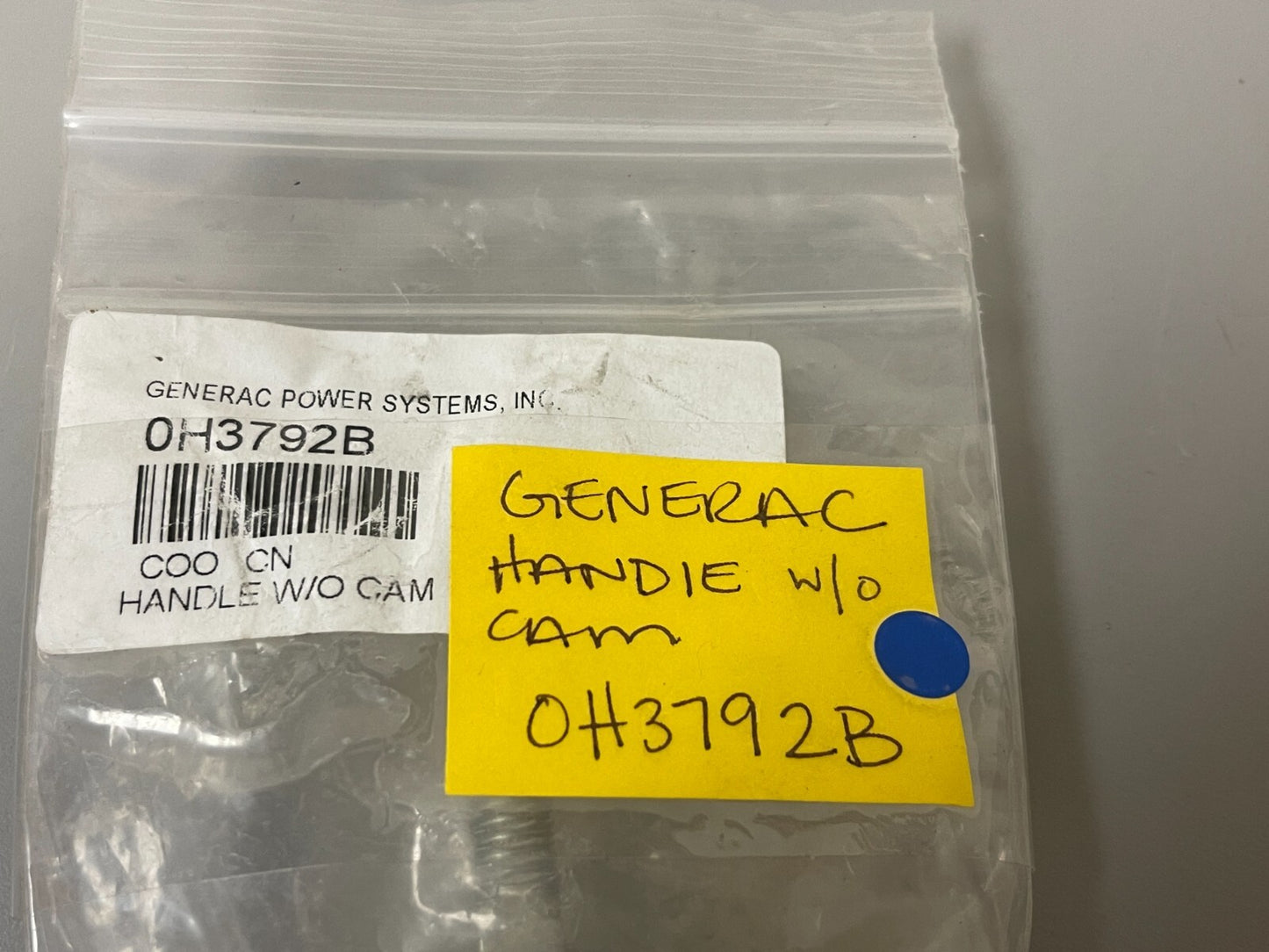 *NEW OEM* 0720 Generac AH112 Key & Handle W/O Cam 0H3792B