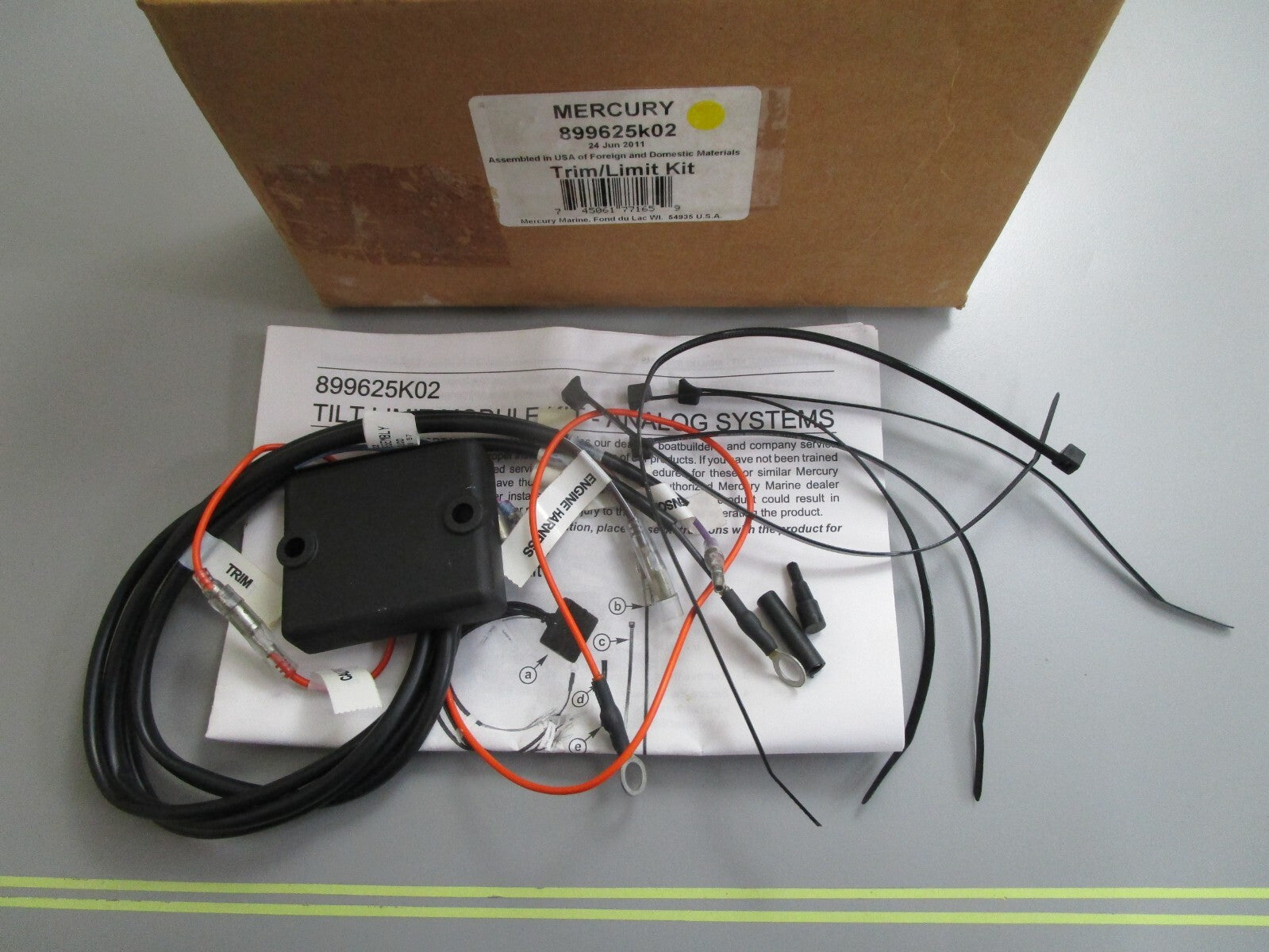 *NEW OEM* 0820 Mercury Quicksilver Trim/Limit Kit 899625K02