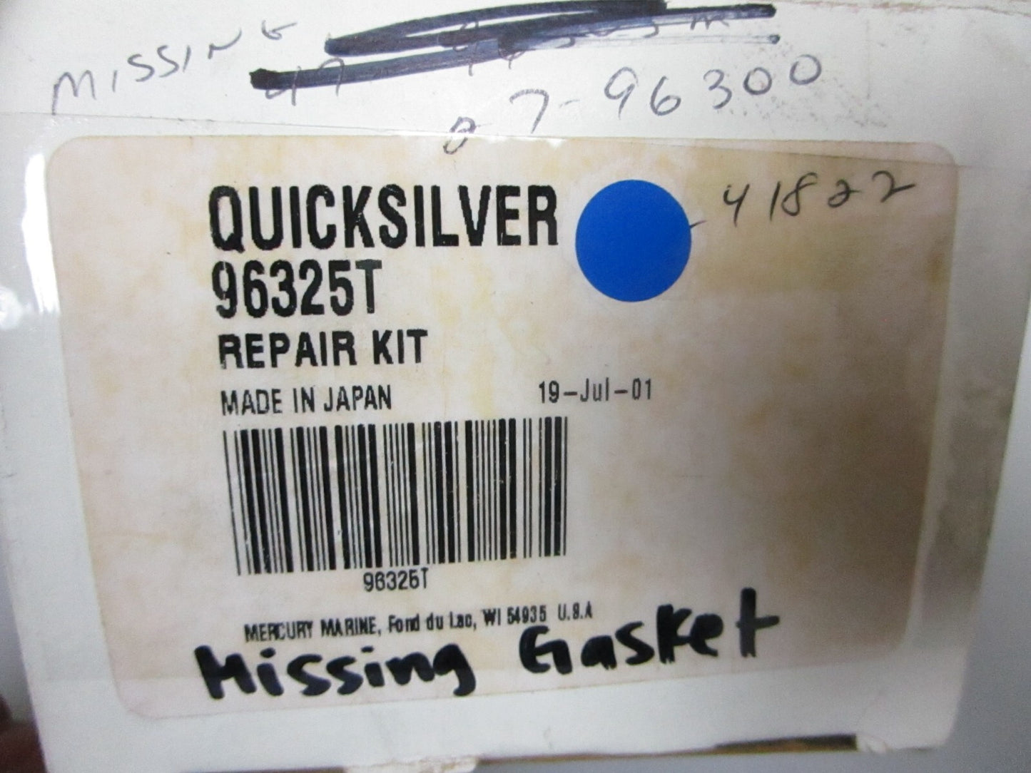*NEW OEM* 0720 Mercury Quicksilver Repair Kit 96325T