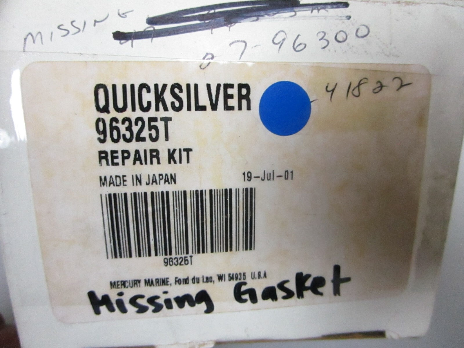 *NEW OEM* 0720 Mercury Quicksilver Repair Kit 96325T