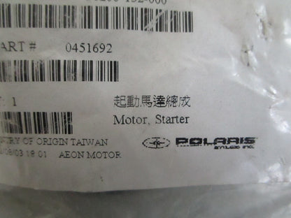 *NEW OEM* 0820 Polaris Starter Motor 0451692